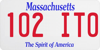 MA license plate 102IT0
