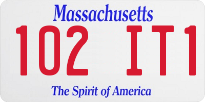 MA license plate 102IT1