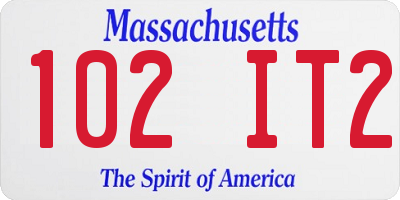 MA license plate 102IT2