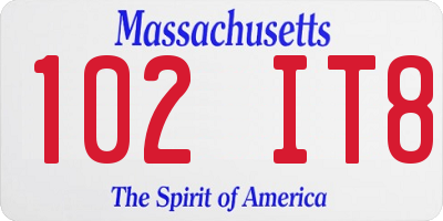 MA license plate 102IT8