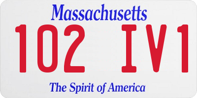 MA license plate 102IV1