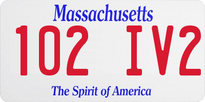 MA license plate 102IV2