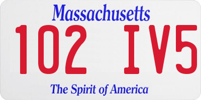 MA license plate 102IV5
