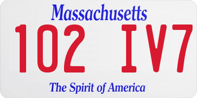 MA license plate 102IV7