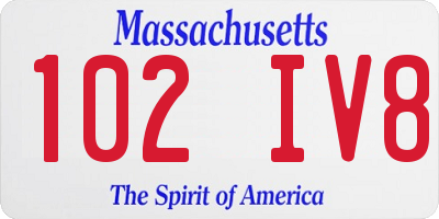 MA license plate 102IV8