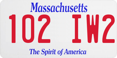 MA license plate 102IW2