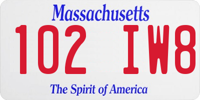 MA license plate 102IW8