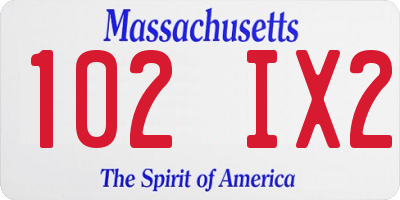 MA license plate 102IX2