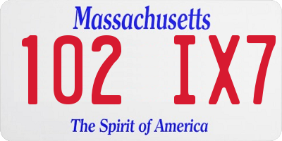 MA license plate 102IX7