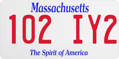 MA license plate 102IY2