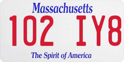 MA license plate 102IY8