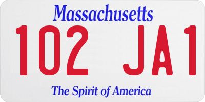 MA license plate 102JA1