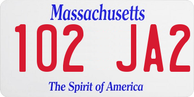 MA license plate 102JA2