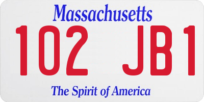 MA license plate 102JB1