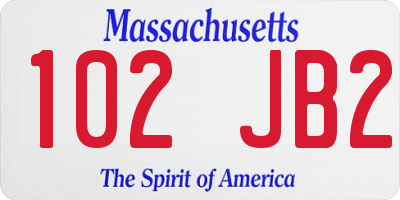 MA license plate 102JB2