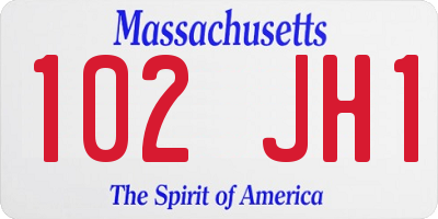 MA license plate 102JH1