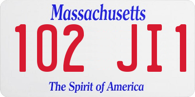 MA license plate 102JI1