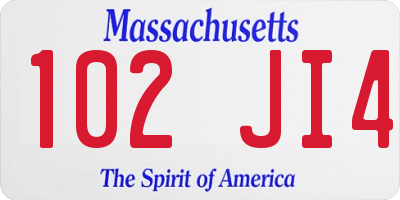 MA license plate 102JI4