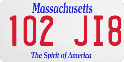 MA license plate 102JI8