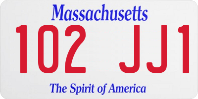 MA license plate 102JJ1