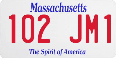 MA license plate 102JM1