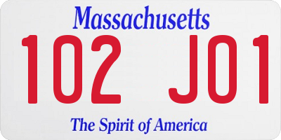 MA license plate 102JO1