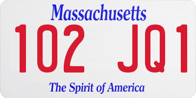 MA license plate 102JQ1