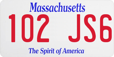MA license plate 102JS6