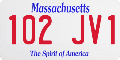 MA license plate 102JV1