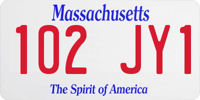 MA license plate 102JY1