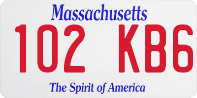 MA license plate 102KB6