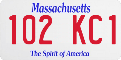 MA license plate 102KC1