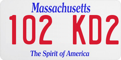 MA license plate 102KD2