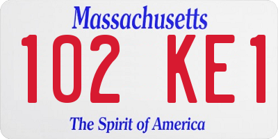MA license plate 102KE1