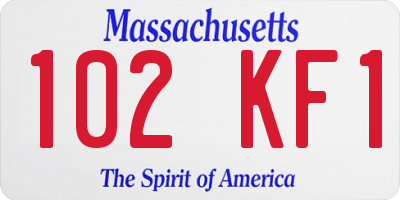 MA license plate 102KF1