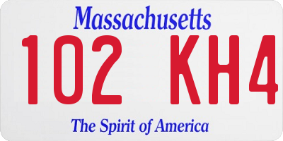 MA license plate 102KH4
