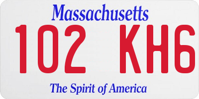 MA license plate 102KH6
