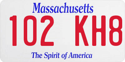 MA license plate 102KH8