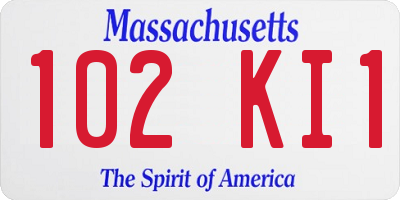 MA license plate 102KI1