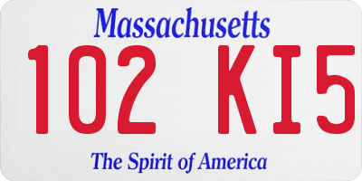 MA license plate 102KI5