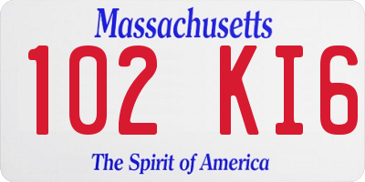 MA license plate 102KI6