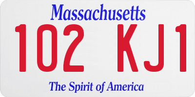 MA license plate 102KJ1