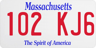 MA license plate 102KJ6