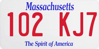 MA license plate 102KJ7