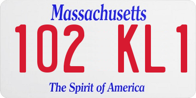 MA license plate 102KL1