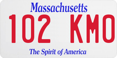 MA license plate 102KM0