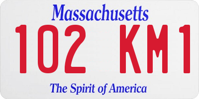 MA license plate 102KM1