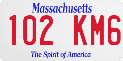 MA license plate 102KM6