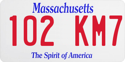 MA license plate 102KM7