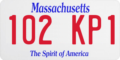 MA license plate 102KP1